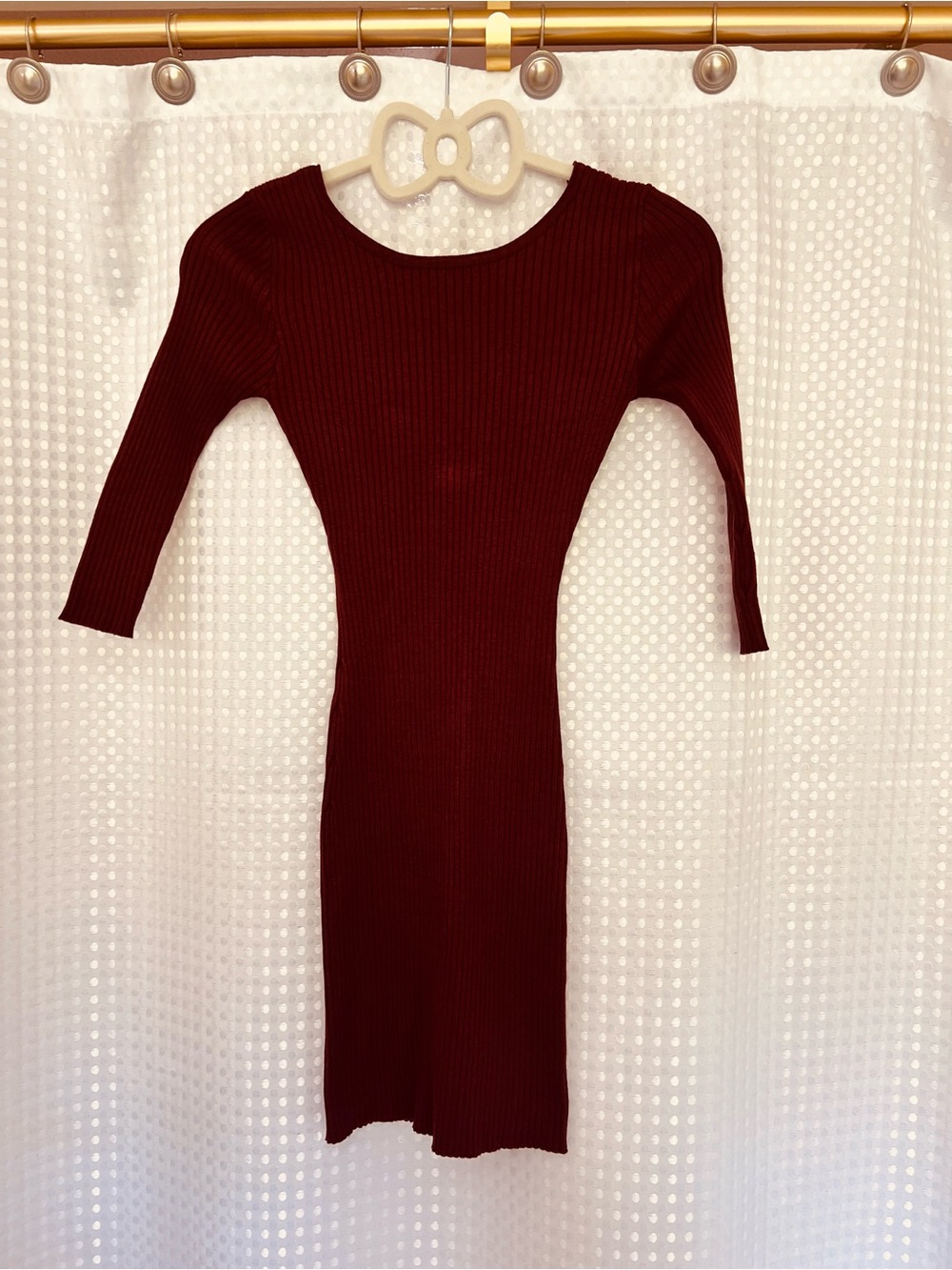 Charlotte Russe Wine Burgundy Ribbed Bodycon Dress